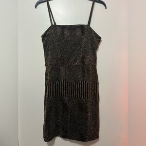 Mi ami gold/black mini dress size medium NWT